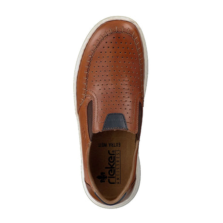 Rieker Ryan 14365-24 Slip On (Men) - Peanut/Peanut/Pazifik Dress-Casual - Slip Ons - The Heel Shoe Fitters