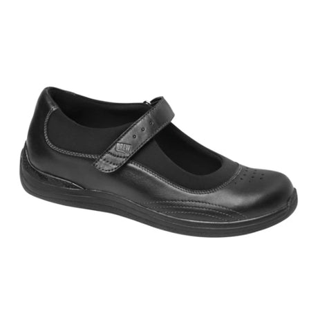 Drew Rose Mary Jane (Women) - Black Leather/Black Stretch Dress-Casual - Mary Janes - The Heel Shoe Fitters