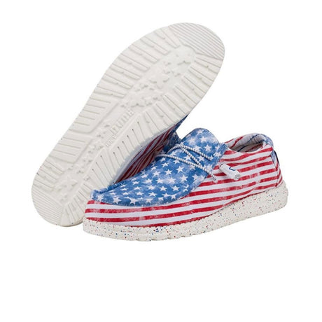 Hey Dude Wally Patriotic Slip On (Unisex) - Stars N Stripes Dress-Casual - Slip Ons - The Heel Shoe Fitters