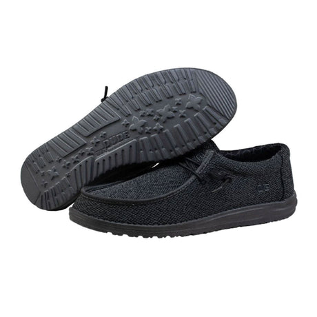 Hey Dude Wally Sox Micro Slip On (Men) - Total Black Dress-Casual - Slip Ons - The Heel Shoe Fitters