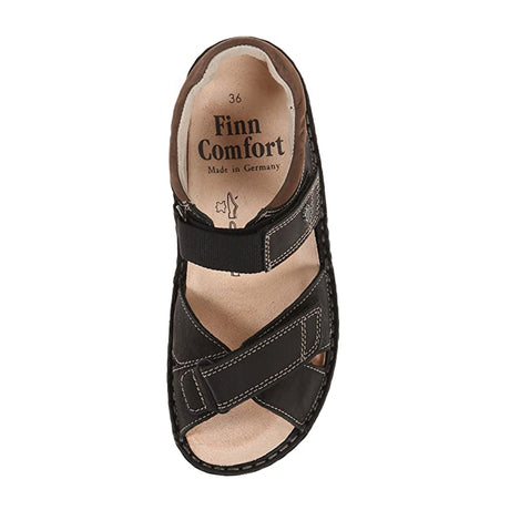 Finn Comfort Samara Backstrap Sandal (Unisex) - Schwarz/Havanna Sandals - Backstrap - The Heel Shoe Fitters