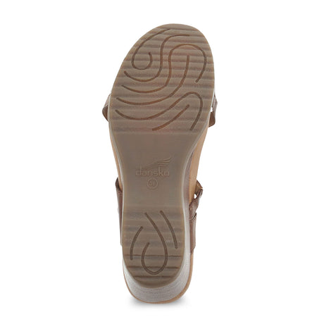 Dansko Ana Wedge Sandal (Women) - Tan Glazed Kid Leather Sandals - Slide - The Heel Shoe Fitters