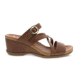 Dansko Ana Wedge Sandal (Women) - Tan Glazed Kid Leather Sandals - Slide - The Heel Shoe Fitters