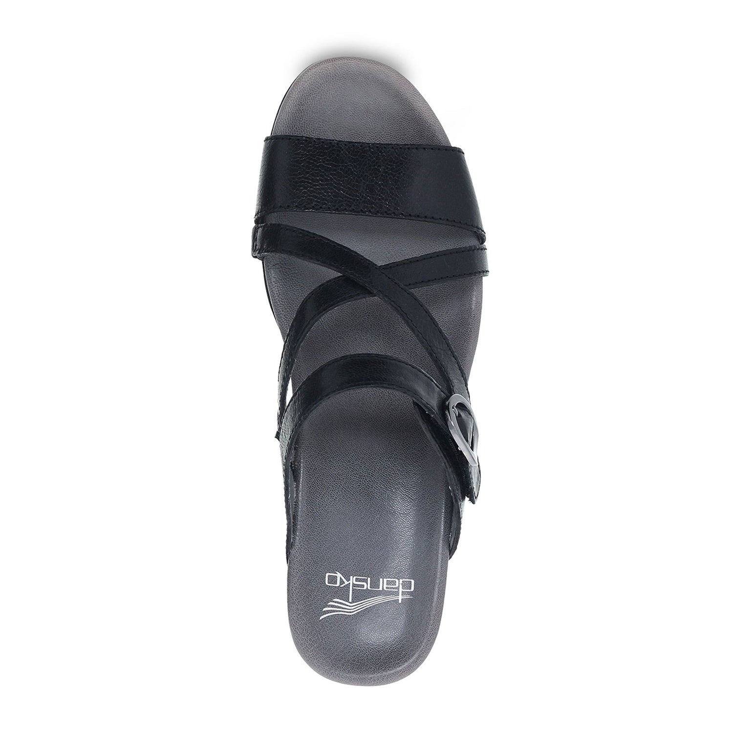 Dansko Ana Wedge Sandal (Women) - Black Glazed Kid Leather – The Heel ...
