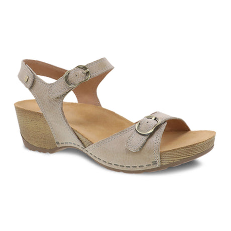 Dansko Tricia Sandal (Women) - Linen Milled Burnished Sandals - Heel/Wedge - The Heel Shoe Fitters