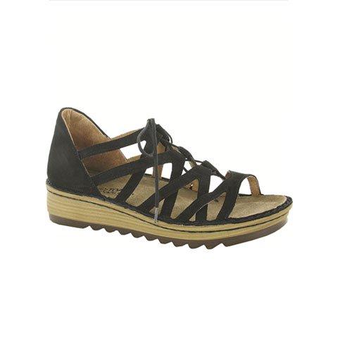Naot Yarrow Lace Up Sandal (Women) - Black Sandals - Heel/Wedge - The Heel Shoe Fitters