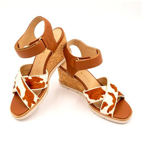 Wirth Hispanita Wedge Sandal (Women) - Cognacature Sandals - Heel/Wedge - The Heel Shoe Fitters