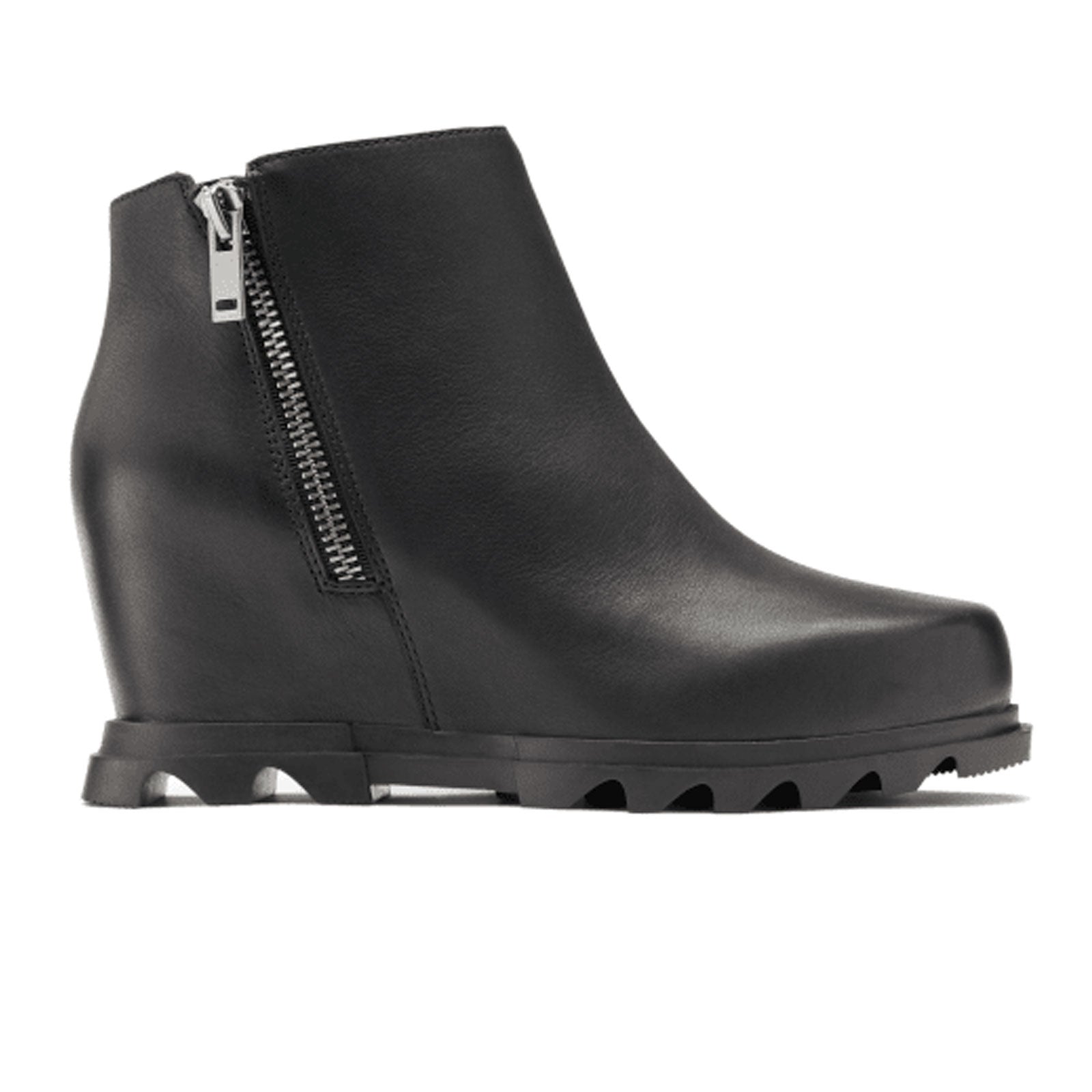 Sorel Joan of Arctic Wedge III Zip (Women) - Black/Sea Salt Boots - Fashion - Wedge - The Heel Shoe Fitters