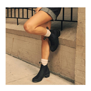 Blundstone 1960 Heeled Chelsea Boot (Women) - Black Nubuck Boots - Fashion - Chelsea Boot - The Heel Shoe Fitters