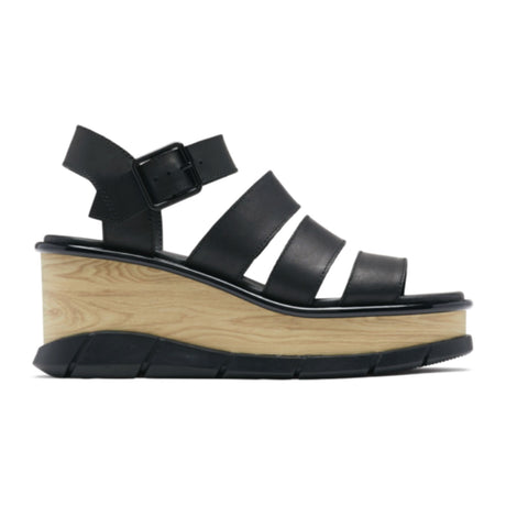 Sorel Joanie III Ankle Strap (Women) - Black/Black Sandals - Heel/Wedge - The Heel Shoe Fitters
