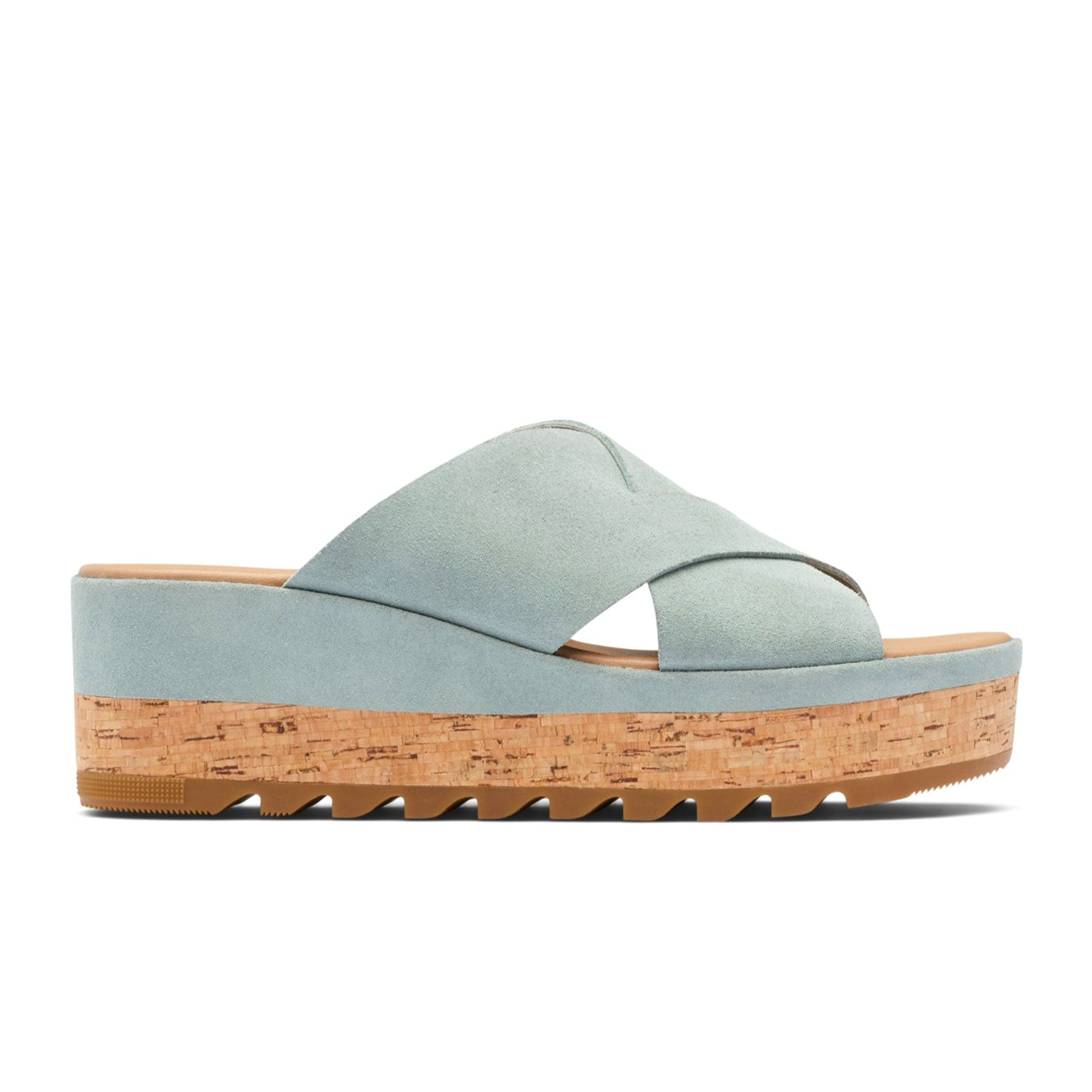 Sorel Cameron Flatform Mule (Women) - Crushed Blue/Sea Salt Sandals - Slide - The Heel Shoe Fitters