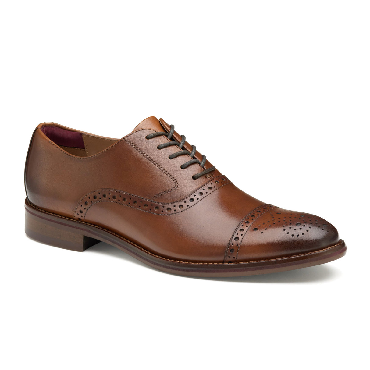 Johnston & Murphy Conard 2.0 Cap Toe Oxford (Men) - Tan Full Grain Dress-Casual - Oxfords - The Heel Shoe Fitters
