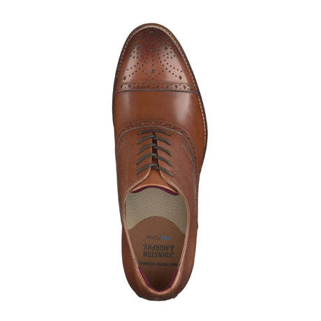 Johnston & Murphy Conard 2.0 Cap Toe Oxford (Men) - Tan Full Grain Dress-Casual - Oxfords - The Heel Shoe Fitters