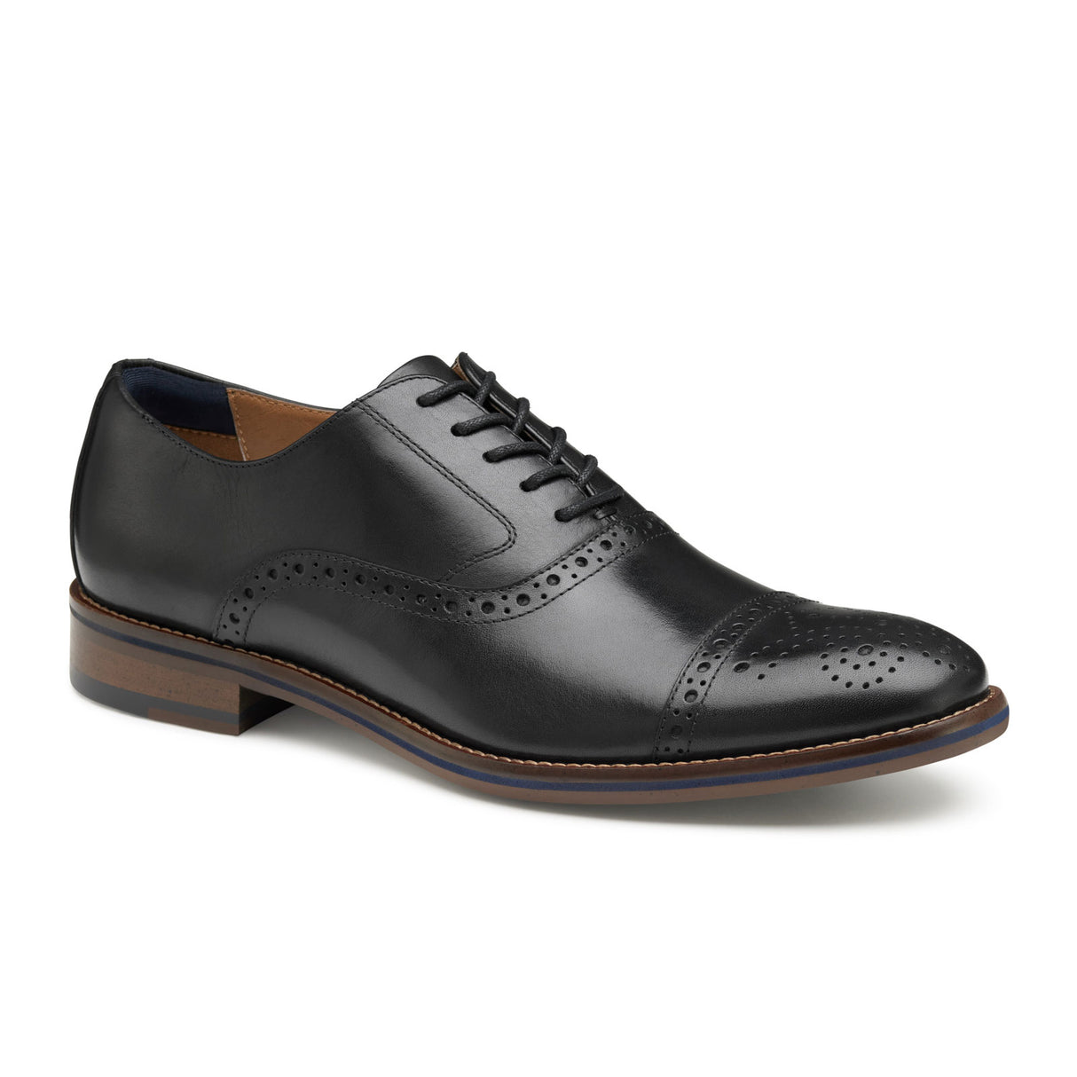 Johnston & Murphy Conard 2.0 Cap Toe Oxford (Men) - Black Full Grain Dress-Casual - Oxfords - The Heel Shoe Fitters