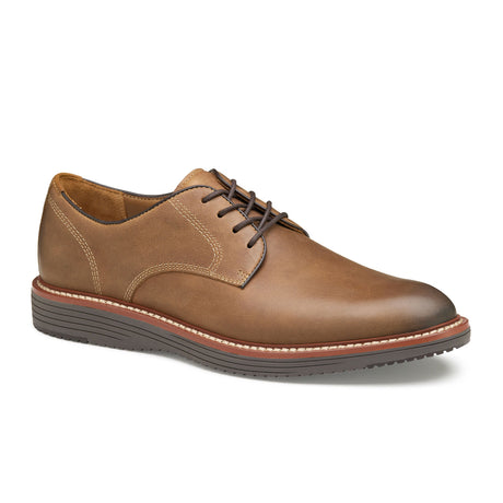 Johnston & Murphy Upton Plain Toe Oxford (Men) - Tan Oiled Full Grain Dress-Casual - Oxford - The Heel Shoe Fitters