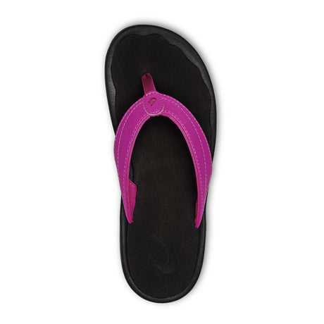 OluKai 'Ohana Sandal (Women) - Orchid Flower/Black Sandals - Thong - The Heel Shoe Fitters