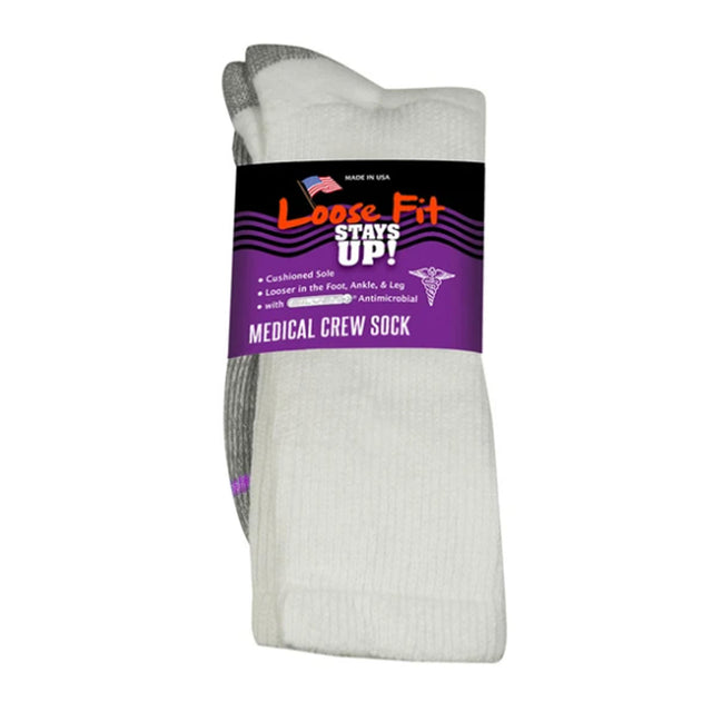Loose Fit Stays Up Over The Calf Athletic Socks White / Medium
