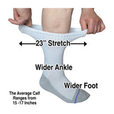 Extrawide Loose Fit Stays Up Medical Sock (Men) - White Socks - Life - Knee High - The Heel Shoe Fitters