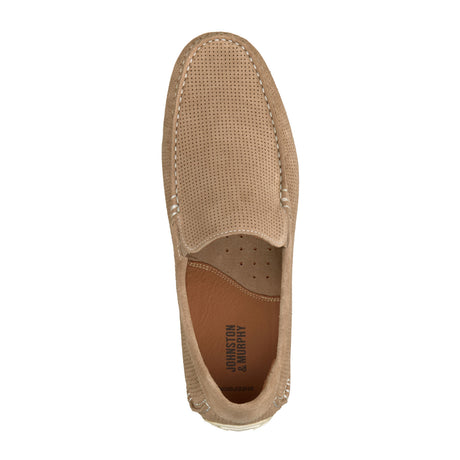 Johnston & Murphy Court Venetian Loafer (Men) - Beige Perfed Nubuck Dress-Casual - Loafers - The Heel Shoe Fitters