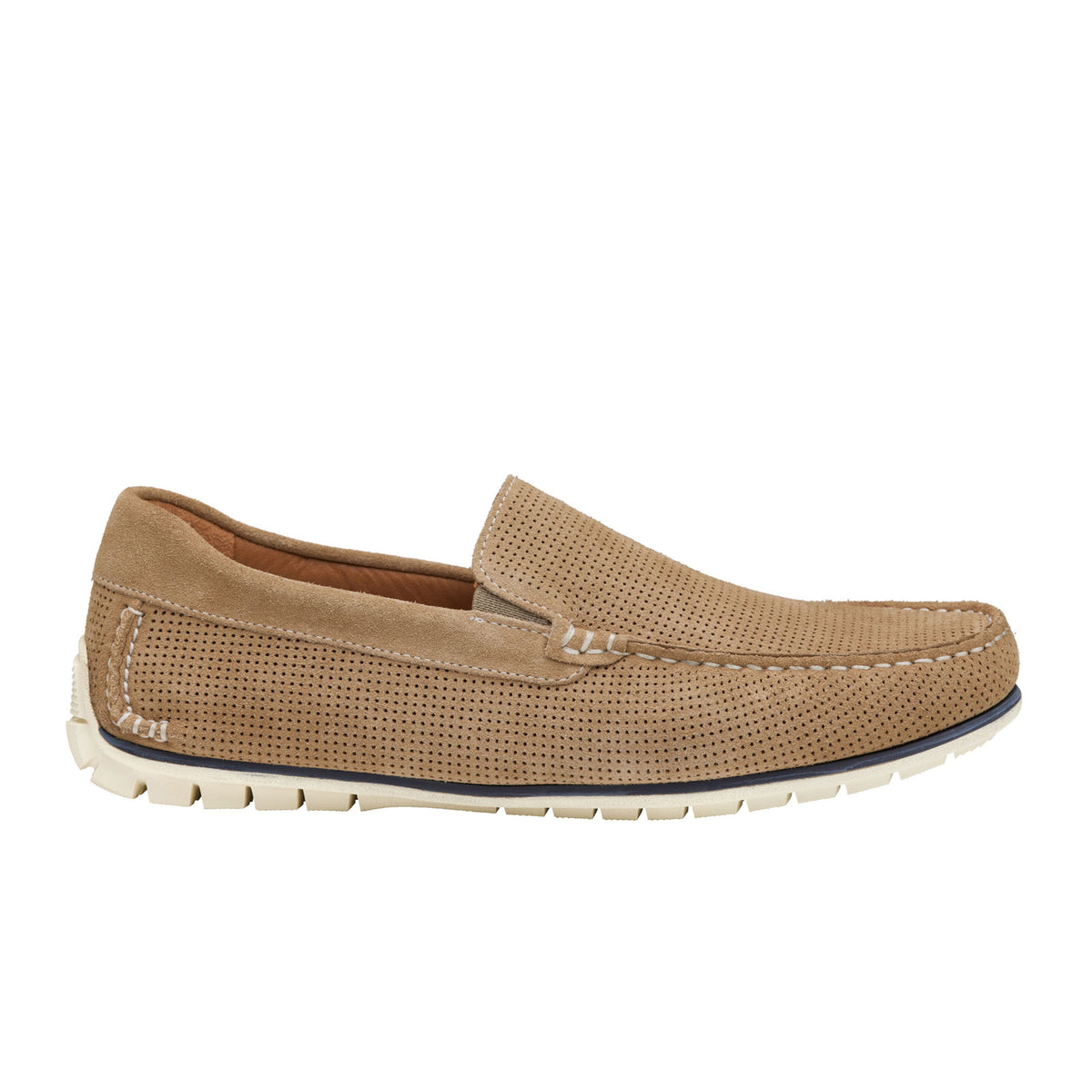 Johnston & Murphy Court Venetian Loafer (Men) - Beige Perfed 