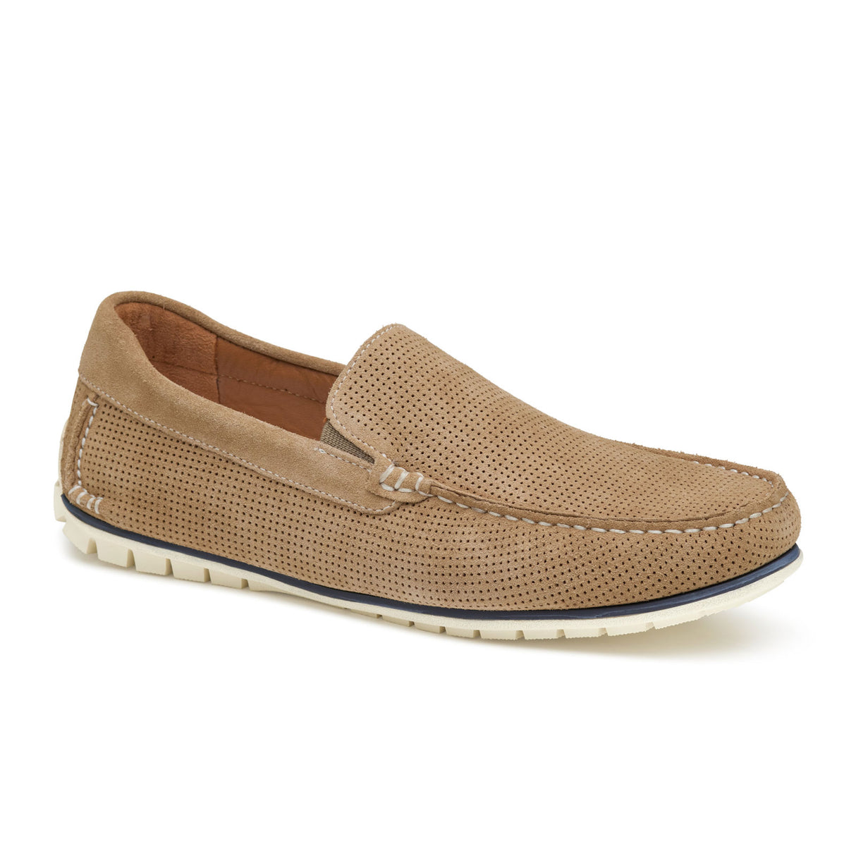 Johnston & Murphy Court Venetian Loafer (Men) - Beige Perfed Nubuck Dress-Casual - Loafers - The Heel Shoe Fitters