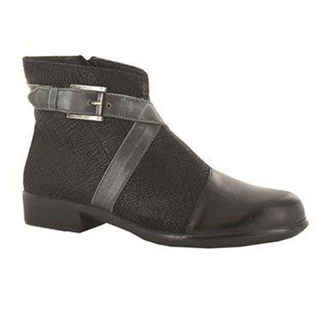 Naot Boreas Ankle Boot (Women) - Black Madras/Crackle Leather Boots - Fashion - Ankle Boot - The Heel Shoe Fitters