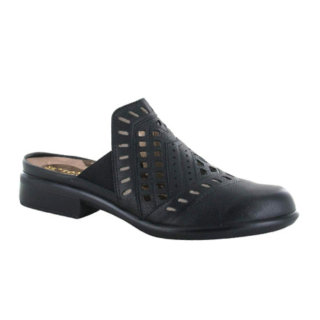 Naot Sharkia Slide (Women) - Soft Black Leather Dress-Casual - Clogs & Mules - The Heel Shoe Fitters