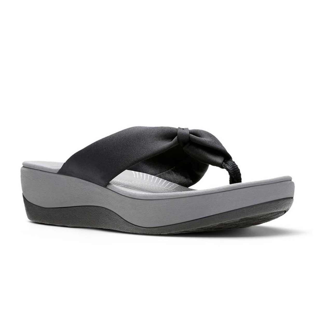 Clarks Arla Glison Thong Sandal (Women) - Black Fabric Sandals - Thong - The Heel Shoe Fitters