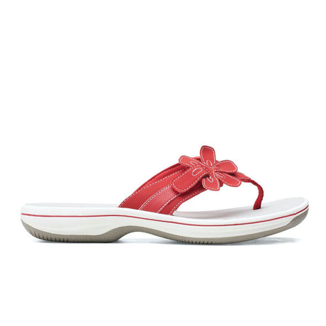 Clarks Brinkley Flora H Thong Sandal (Women) - Red Synthetic Sandals - Thong - The Heel Shoe Fitters