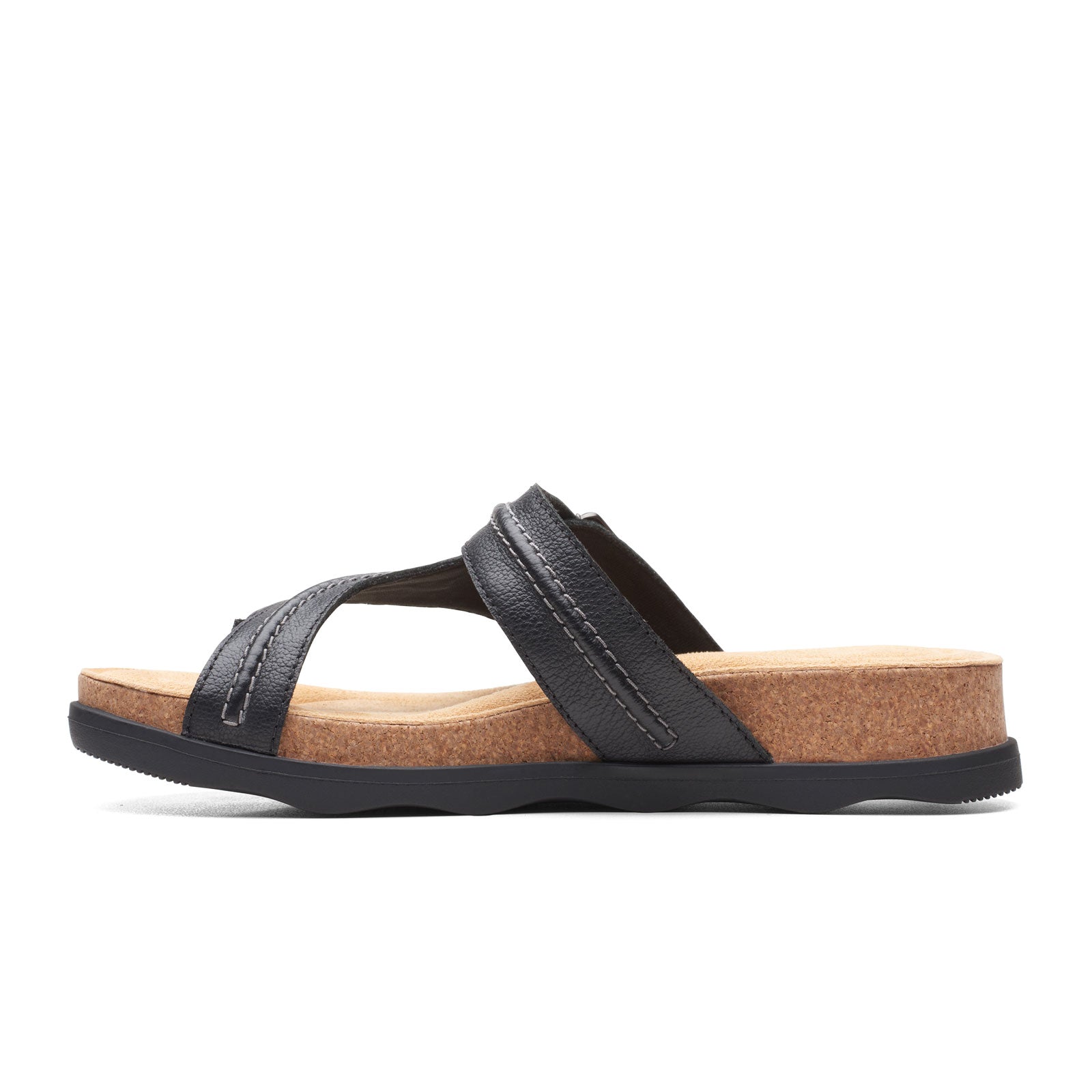 CLARKS Alda Strap Flatform Sandal - Black | Harbour Thread