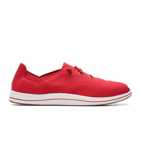 Clarks Breeze Ave Sneaker (Women) - Red Athletic - Casual - Lace Up - The Heel Shoe Fitters