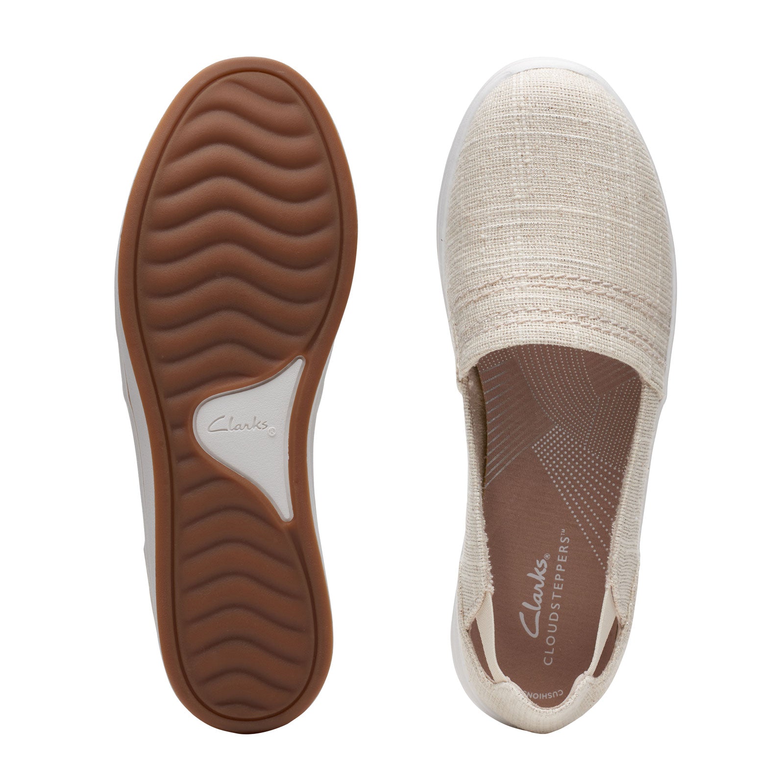 Clarks Step Slip On - Natural Interest - The Heel Shoe Fitters