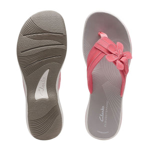 Clarks Brinkley Flora Thong Sandal (Women) - Bright Coral Sandals - Thong - The Heel Shoe Fitters