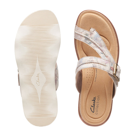 Clarks Brynn Madi Thong Sandal (Women) - Sand Interest Sandals - Thong - The Heel Shoe Fitters