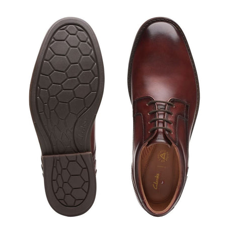 Clarks Un Hugh Lace Oxford (Men) - Brown Leather Dress-Casual - Oxfords - The Heel Shoe Fitters