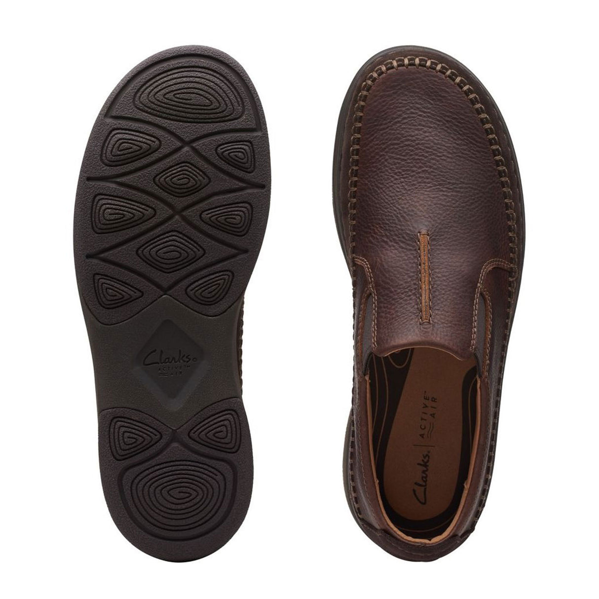 Clarks Nature 5 Walk Slip On (Men) - Dark Brown Combi Dress-Casual - Slip Ons - The Heel Shoe Fitters