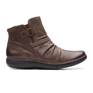 Clarks Un Loop Top Ankle Boot (Women) Dark Leather - Heel Shoe Fitters