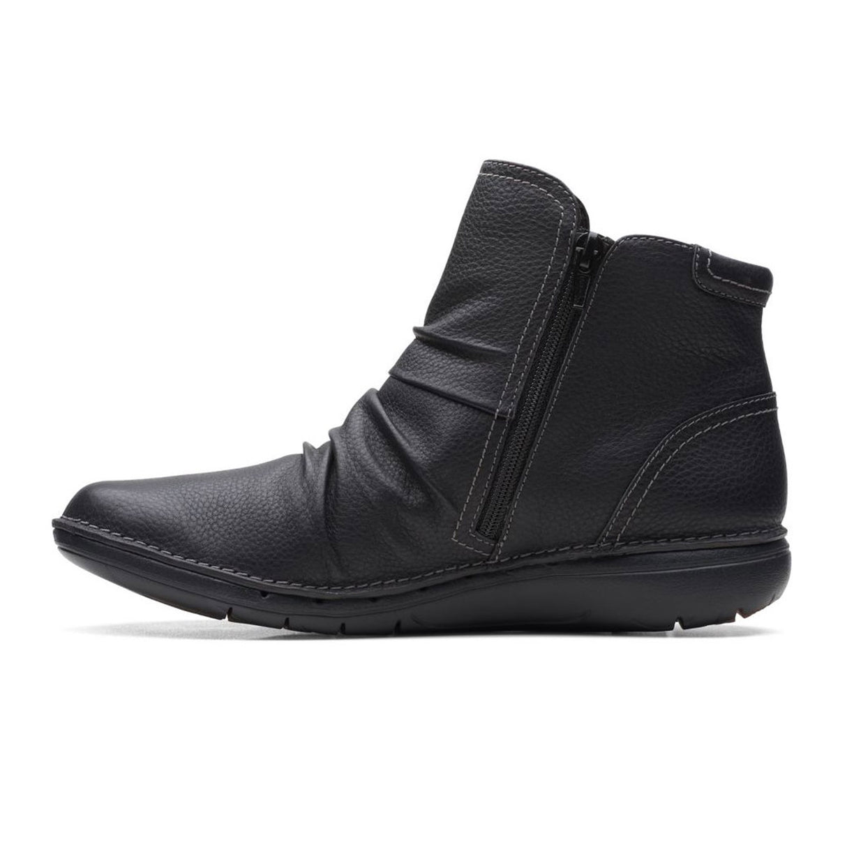 Clarks Un Loop Top Ankle Boot (Women) - Black Leather Boots - Fashion - Ankle Boot - The Heel Shoe Fitters