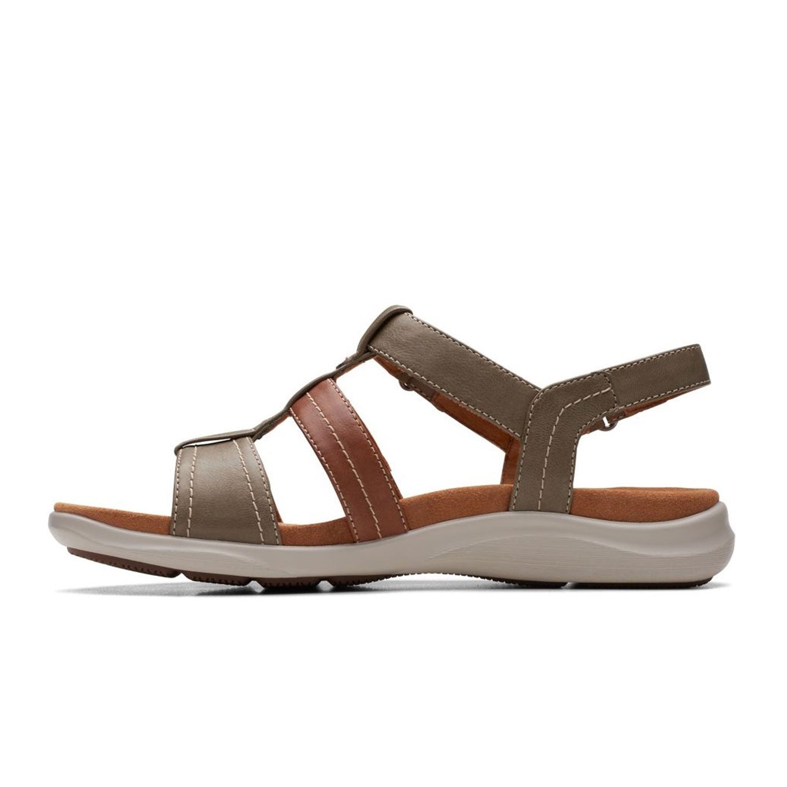 Amazon.com | Clarks womens Un Perri Way Flat Sandal, Dark Tan Leather, 7.5  US | Flats