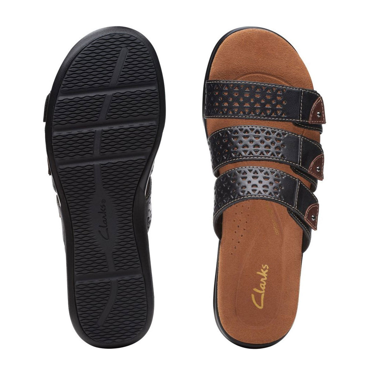Clarks Kitly Walk Wide Slide Sandal (Women) - Black Sandals - Slide - The Heel Shoe Fitters
