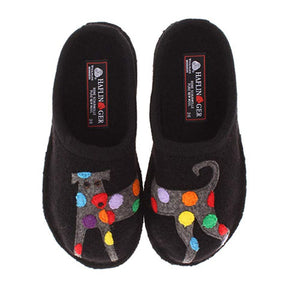 Haflinger Jack Slipper (Women) - Black Dress-Casual - Slipper - The Heel Shoe Fitters