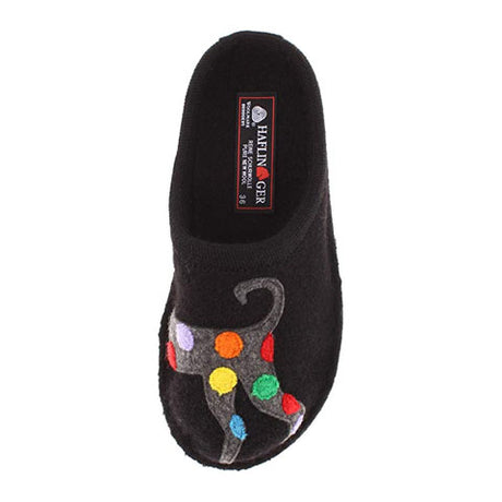 Haflinger Jack Slipper (Women) - Black Dress-Casual - Slippers - The Heel Shoe Fitters