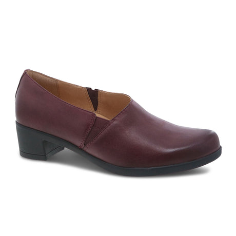 Dansko Camdyn Slip On (Women) - Wine Burnished Nubuck Dress-Casual - Heels - The Heel Shoe Fitters