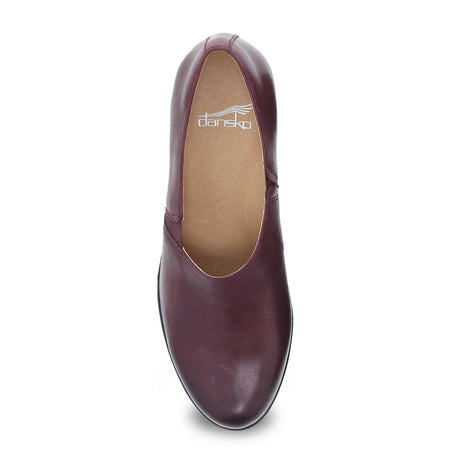 Dansko Camdyn Slip On (Women) - Wine Burnished Nubuck Dress-Casual - Heels - The Heel Shoe Fitters