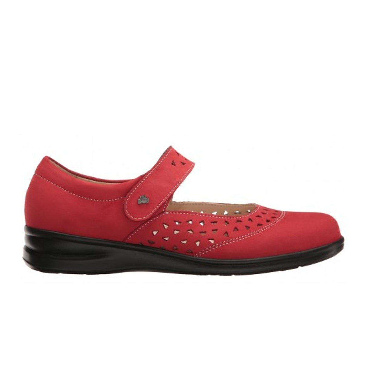 Finn Comfort Anzio (Women) - Nubuck Red Dress-Casual - Mary Janes - The Heel Shoe Fitters