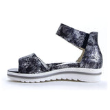 Waldlaufer Marigold 351005 Ankle Strap Sandal (Women) - Dragon Print Marine Sandals - Backstrap - The Heel Shoe Fitters