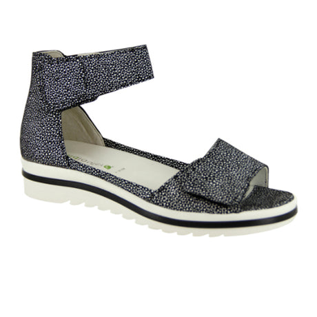 Waldlaufer Marigold 351005 Ankle Strap Sandal (Women) - Black/White Combi Sandals - Backstrap - The Heel Shoe Fitters