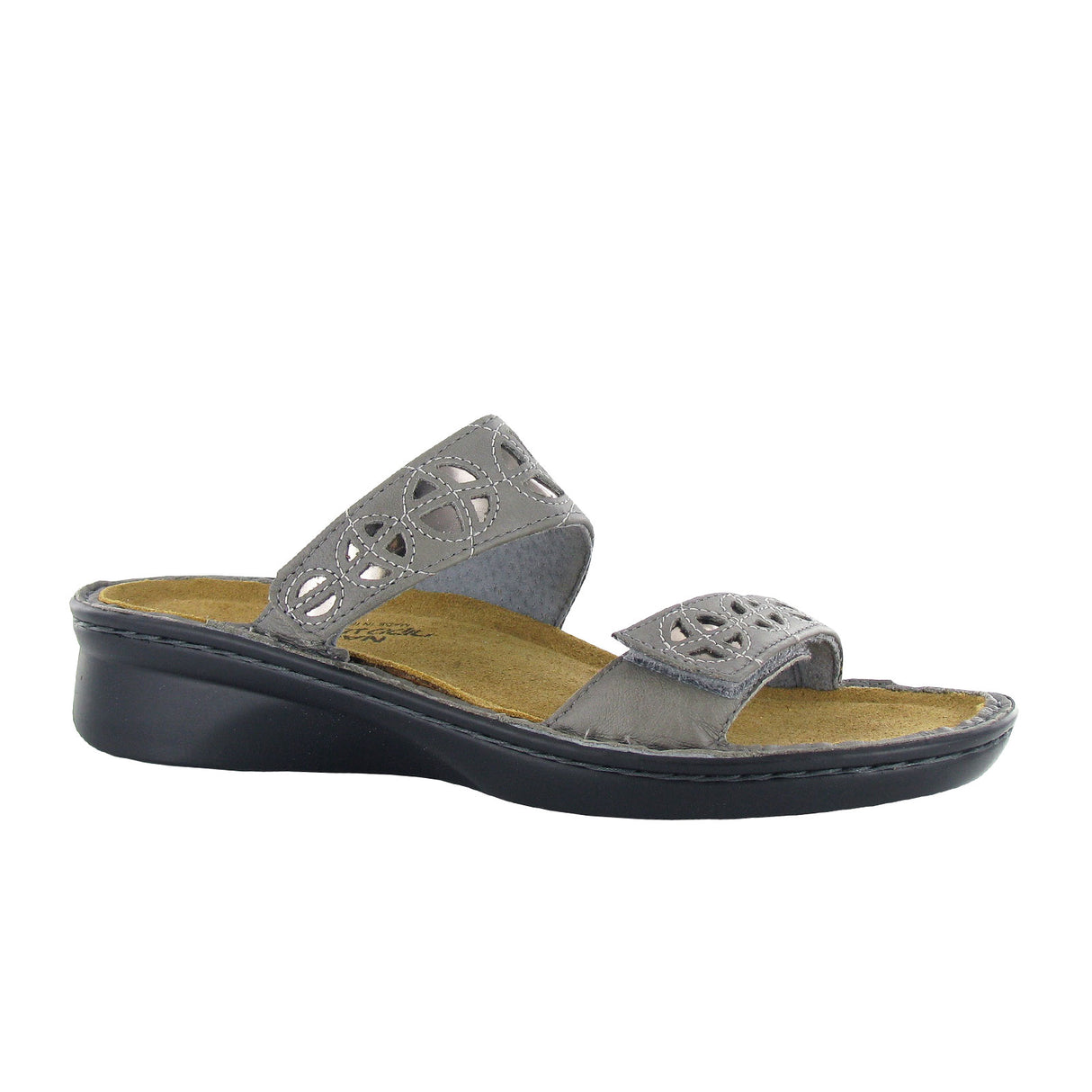 Naot Cornet Slide Sandal (Women) - Foggy Gray Leather/Glass Silver Sandals - Slide - The Heel Shoe Fitters