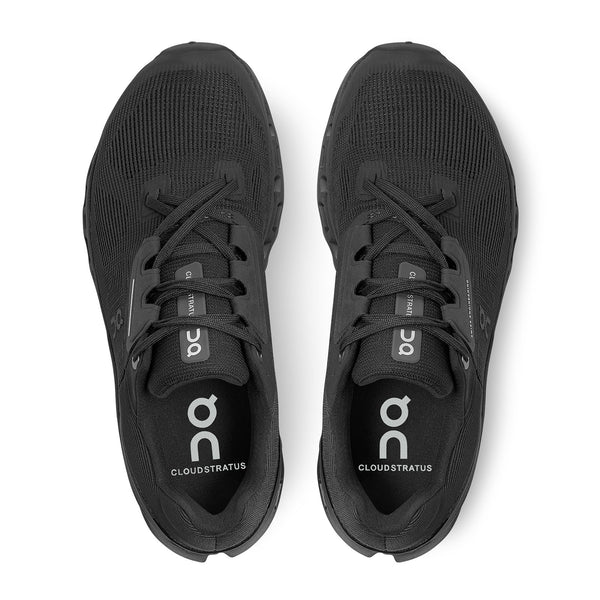 On Running Cloudstratus Running Shoe (Men) Black The Heel Shoe Fitters