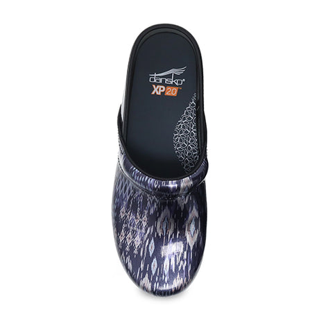 Dansko XP 2.0 Clog (Women) - Navy Ikat Patent Dress-Casual - Clogs & Mules - The Heel Shoe Fitters